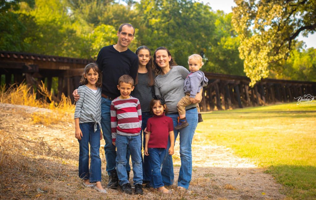 Happy family in Trinity Park